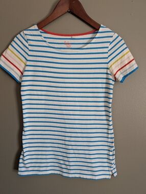 Boden Stripes Ahead Of The Rest Tee Shirt Size 4